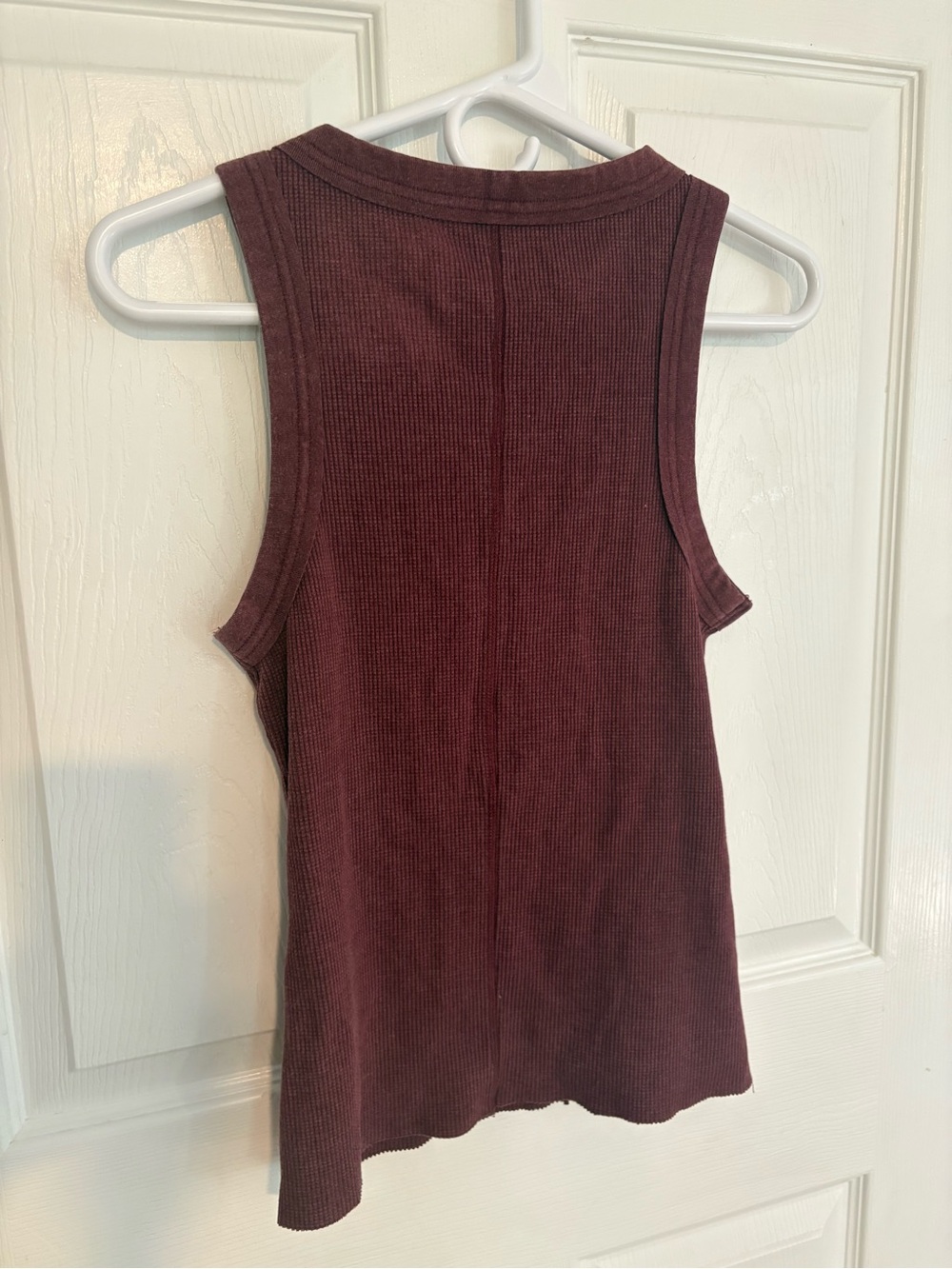 aerie Ribbed Button-Front Tank Top - Burgundy - Picture 4 of 4